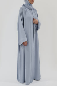 Textured Baby Grey Colored Abaya