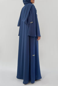 Chic Flowy Blue Colored Abaya