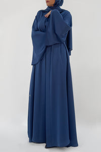 Chic Flowy Blue Colored Abaya