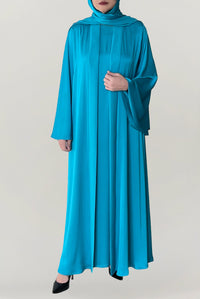 Trendy Turquoise Silk Abaya