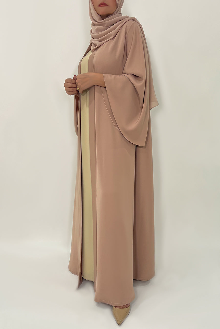 Modest Plain Peach Colored Abaya