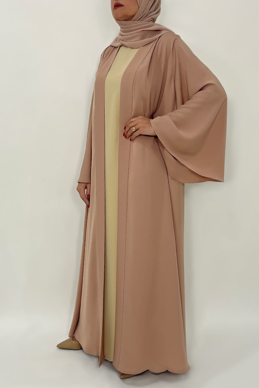 Modest Plain Peach Colored Abaya