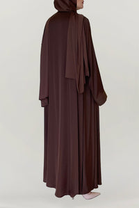 Classy Brown Silk Abaya