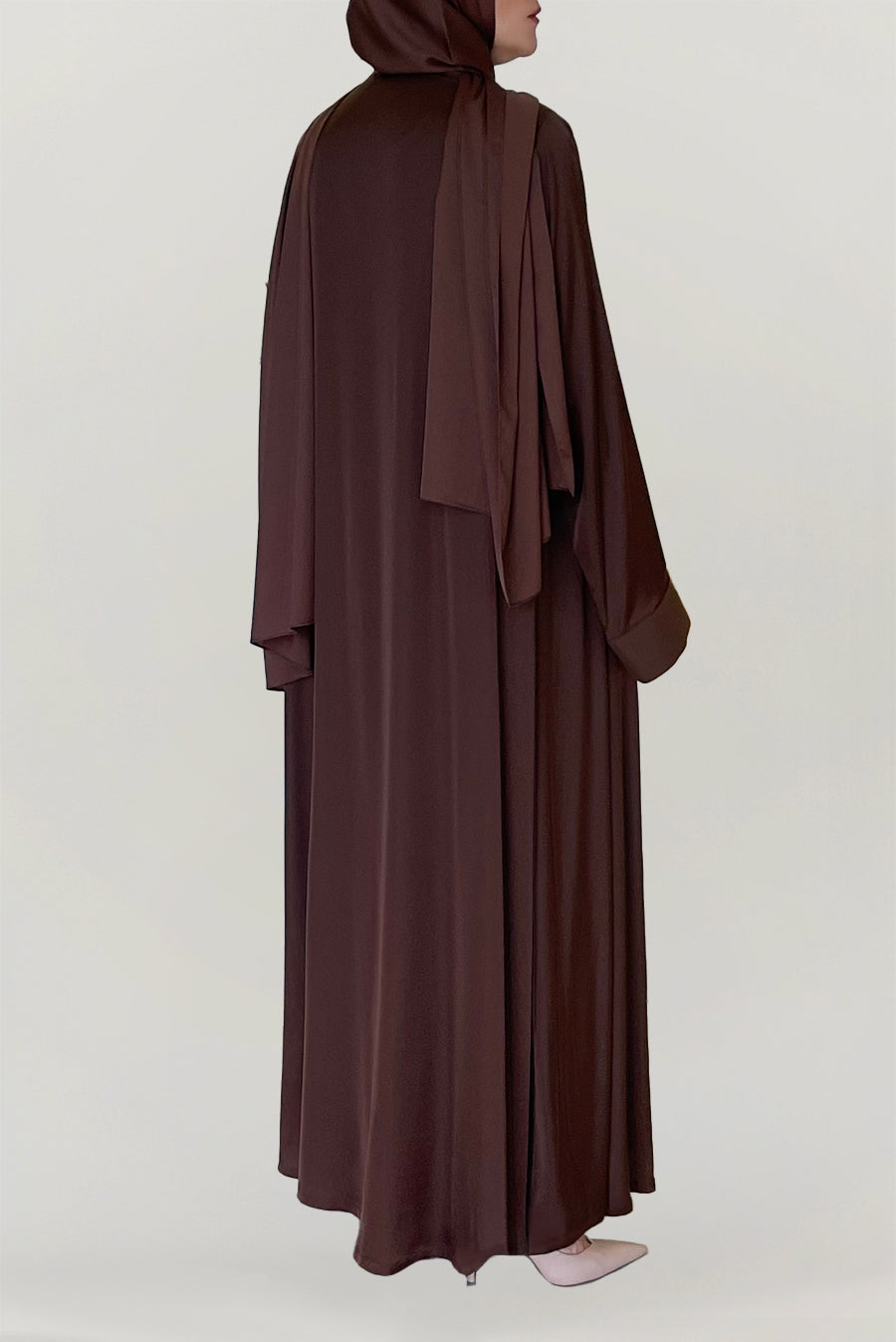 Classy Brown Silk Abaya