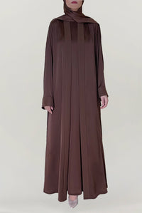 Classy Brown Silk Abaya