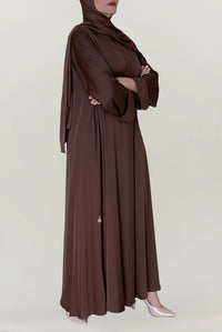 Classy Brown Silk Abaya