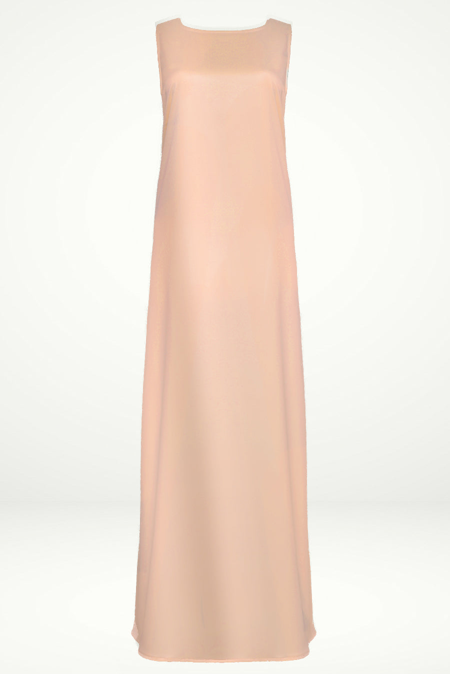 Under Abaya Dress Peach shiny thowby