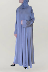 Beautiful Light Grey Silk Abaya