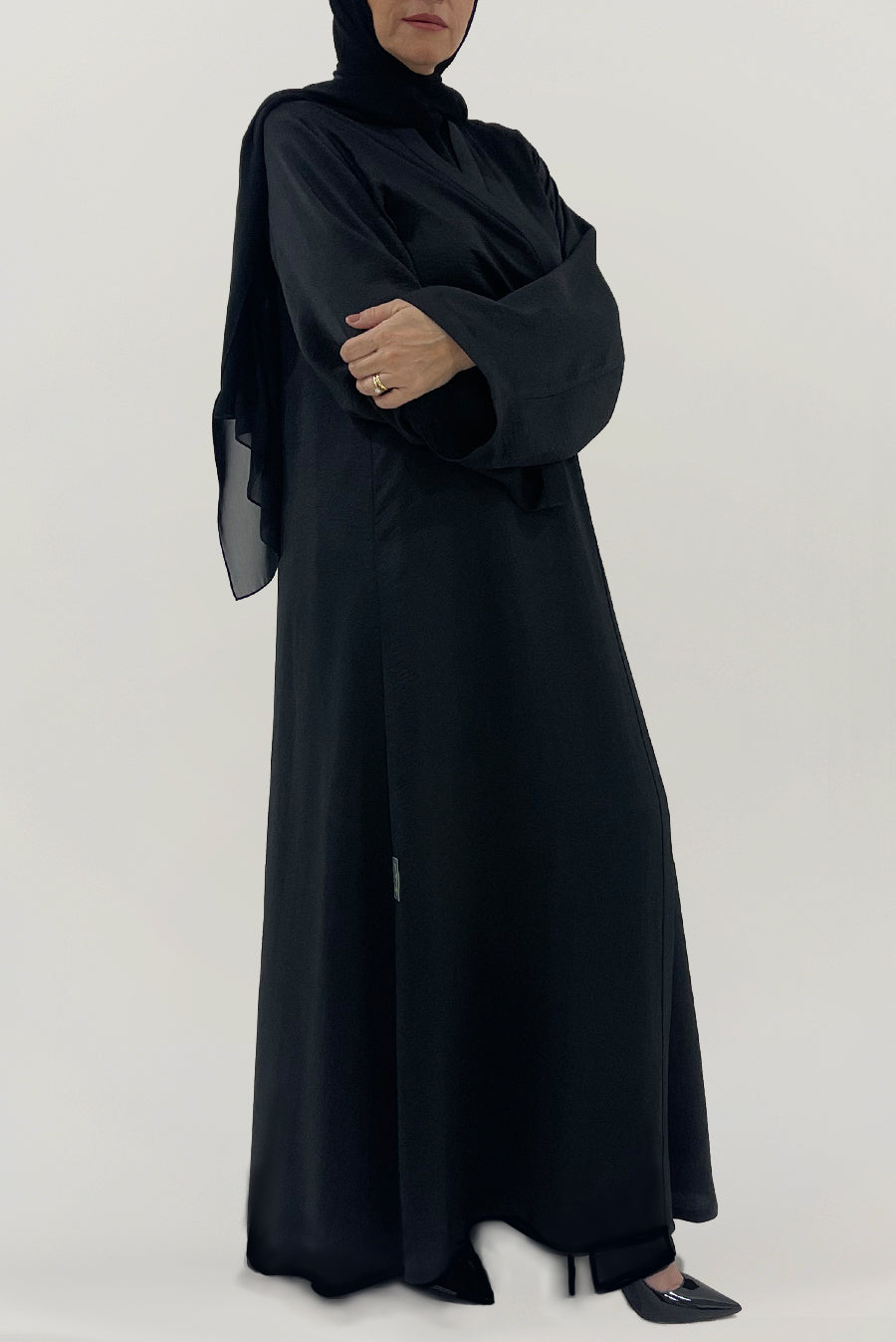 Plain Cuffed Black Abaya