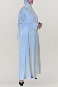 Classic Off White Silk Abaya