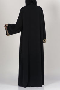 Color-Embroidered Black Abaya