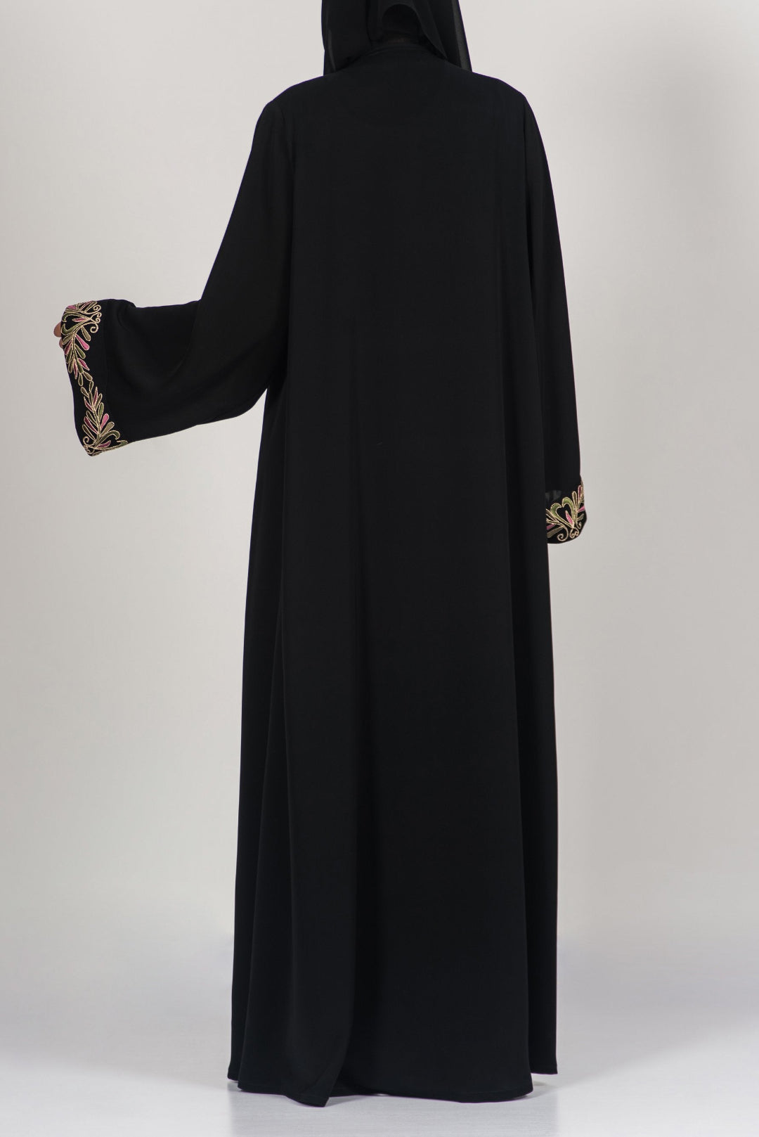 Color-Embroidered Black Abaya
