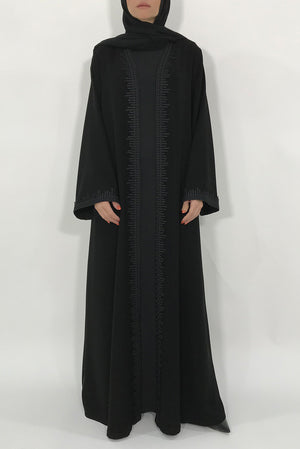 Black Designer Abaya - thowby - Luxury Wear Black Abaya