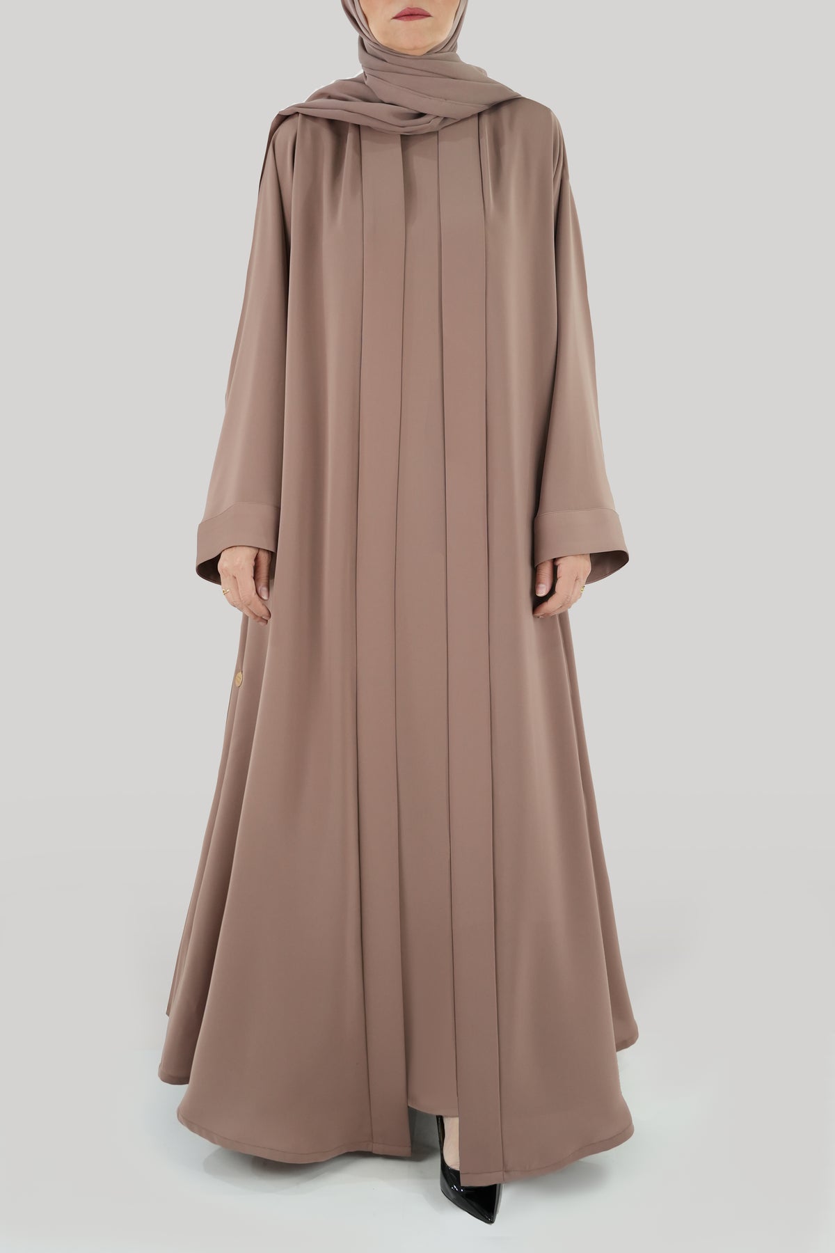 thowby Ruaa Light Brown Colored  Flowy Abaya