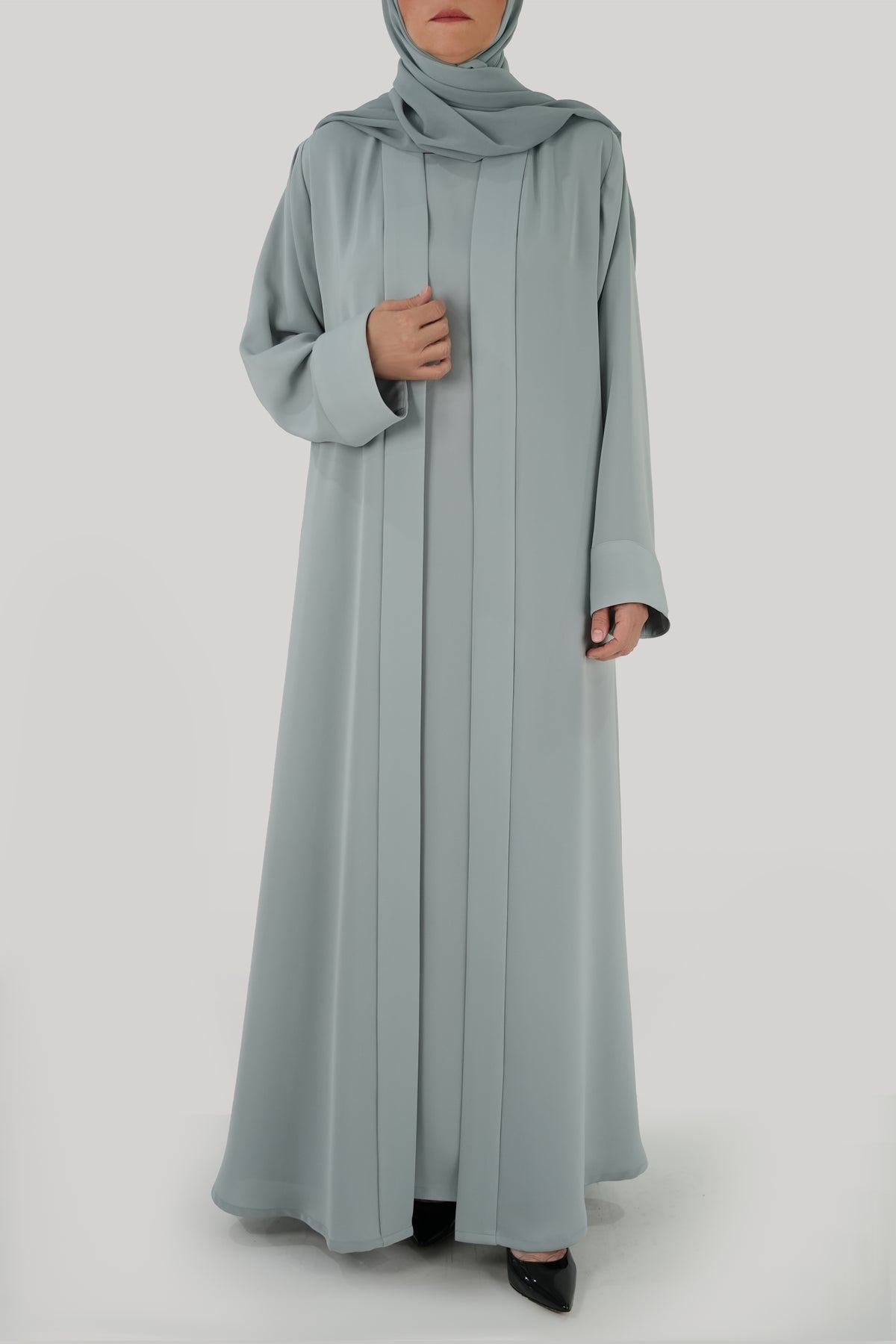 thowby Suzana Baby Blue Abaya Front