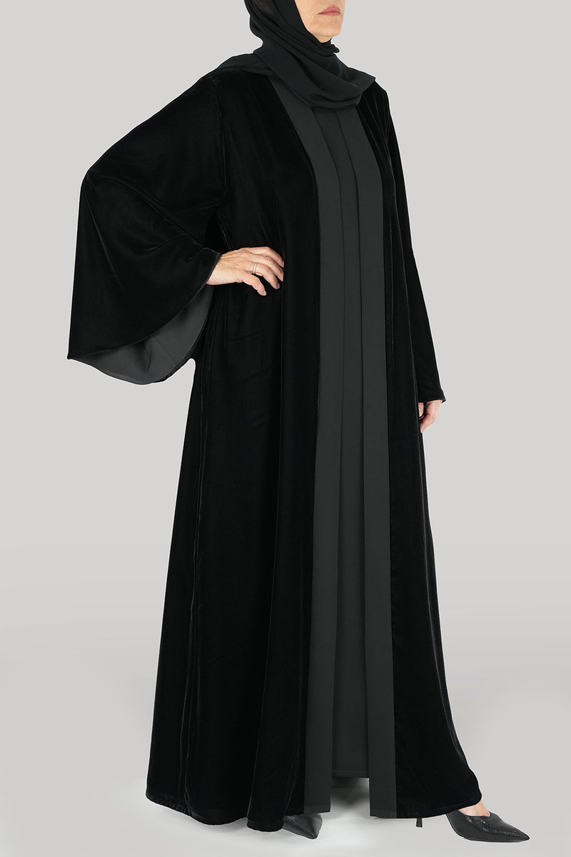 Black Velvet Winter Abaya