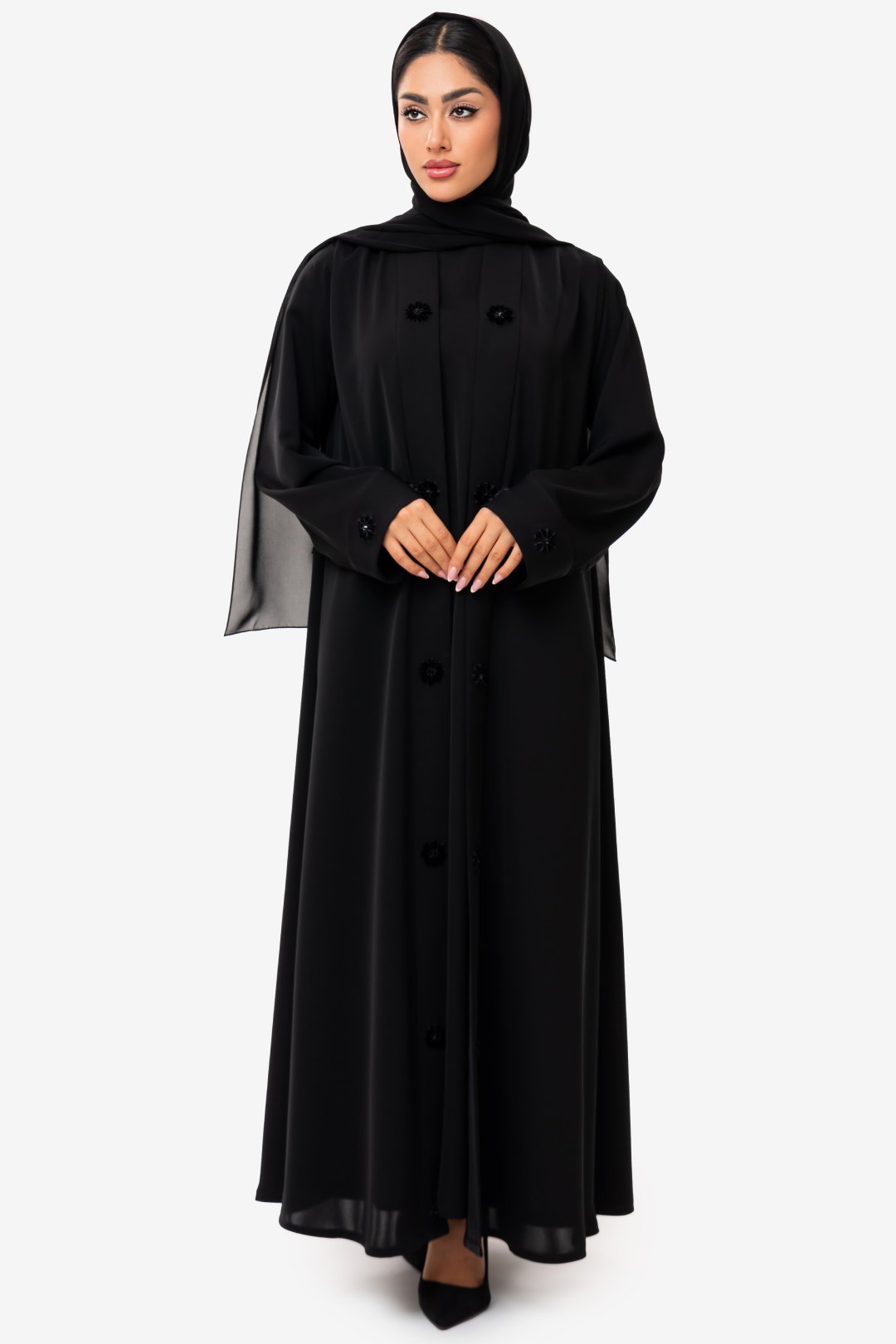 Luxurious Premium Black Embroidered Abaya