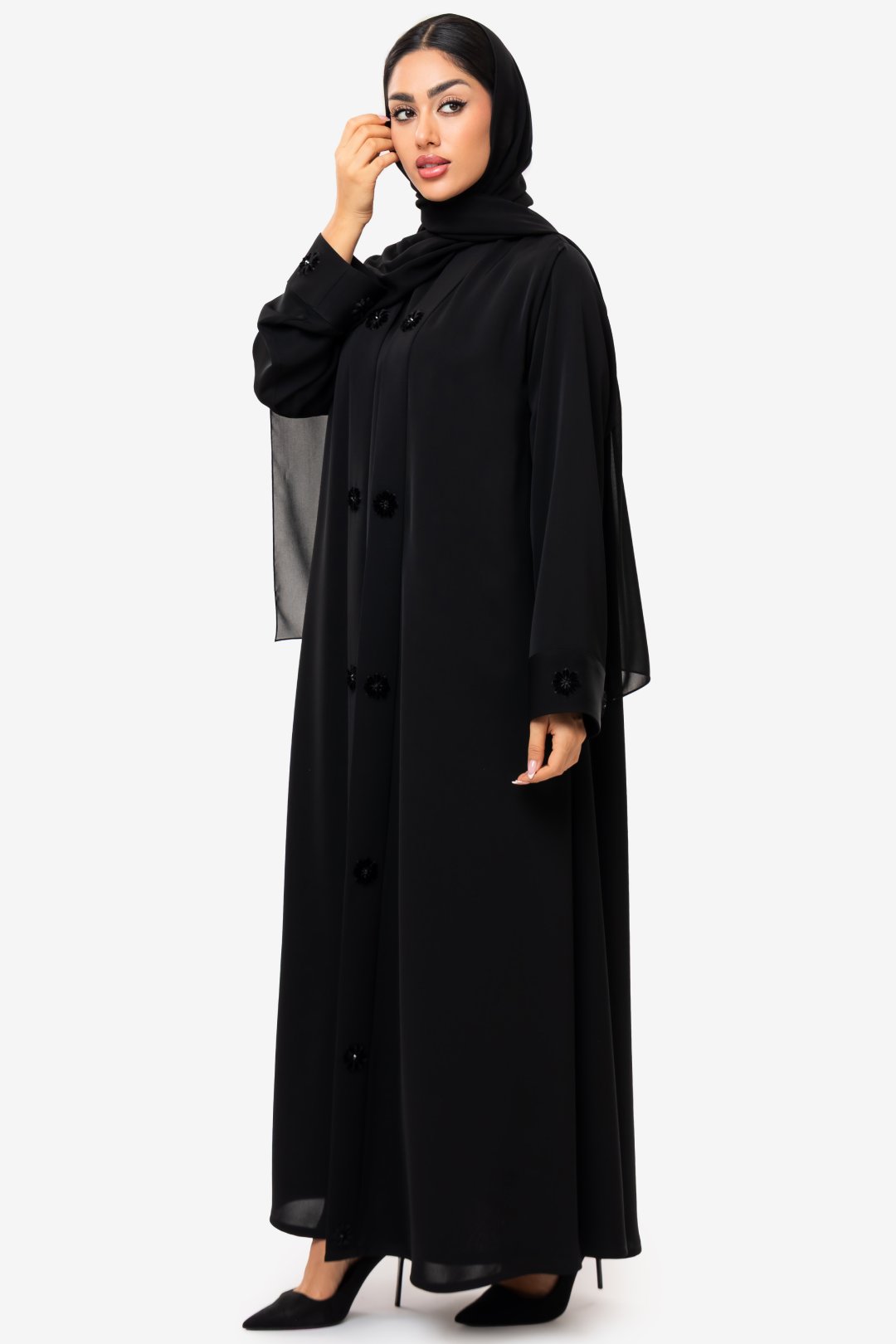 Luxurious Premium Black Embroidered Abaya