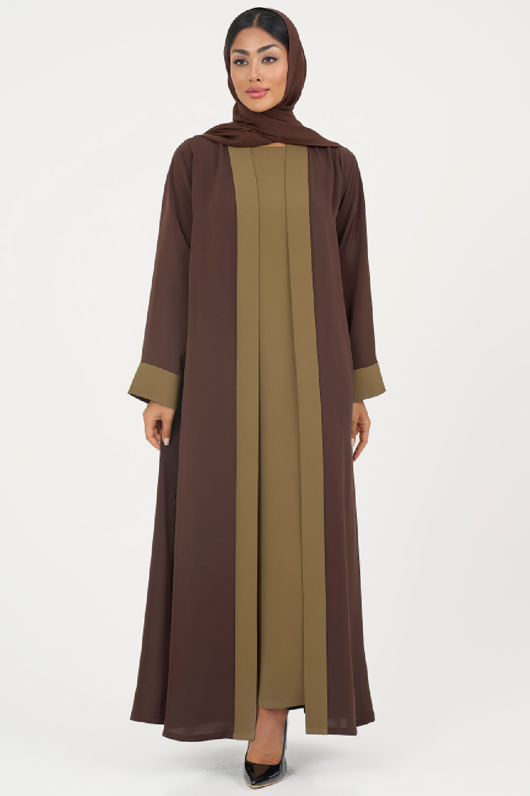 A two-toned elegant Brown Colored Abaya