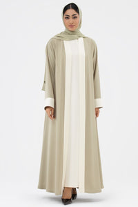 Two-toned Beige Colored Abaya