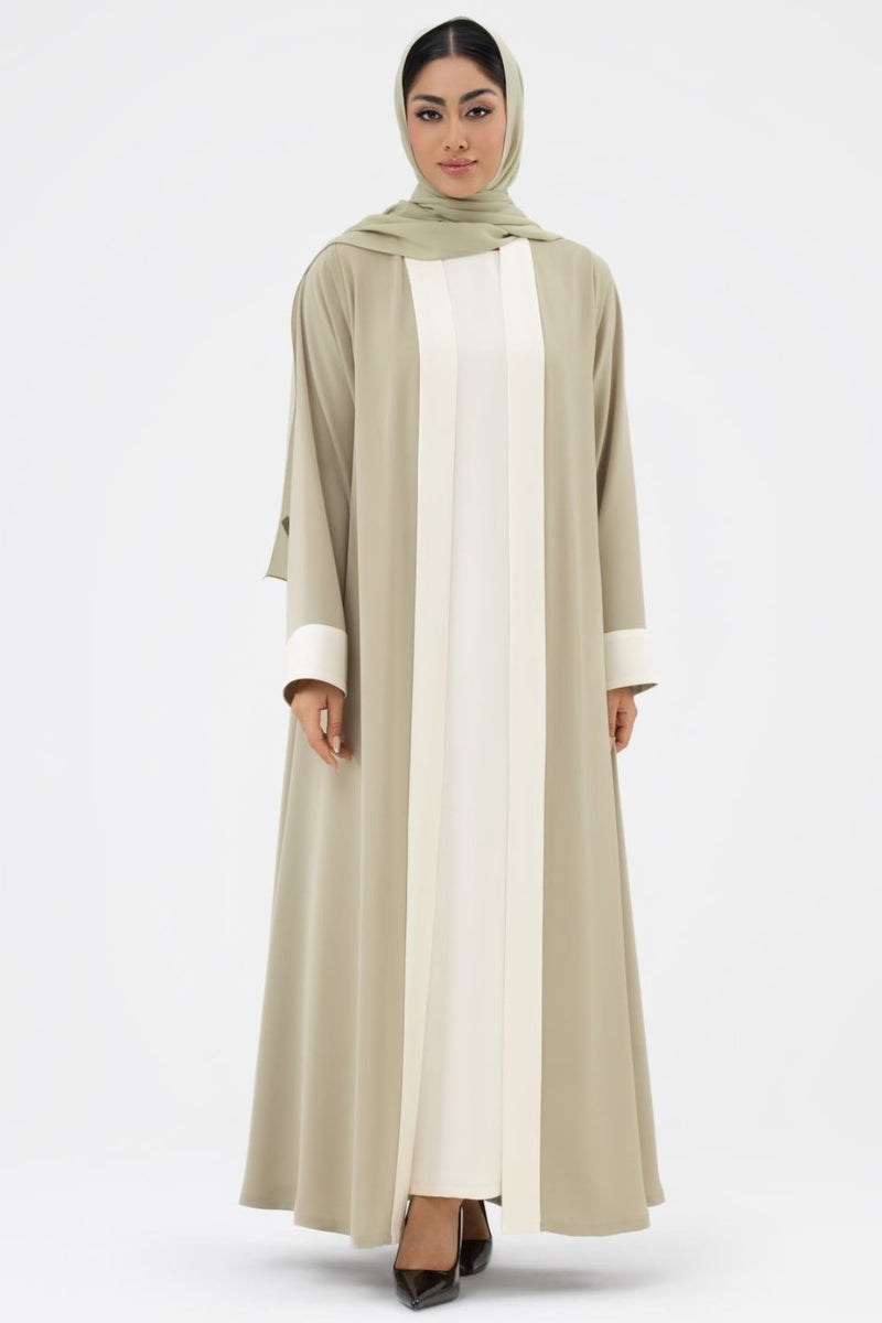Two-toned Beige Colored Abaya