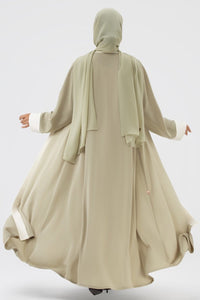 Two-toned Beige Colored Abaya