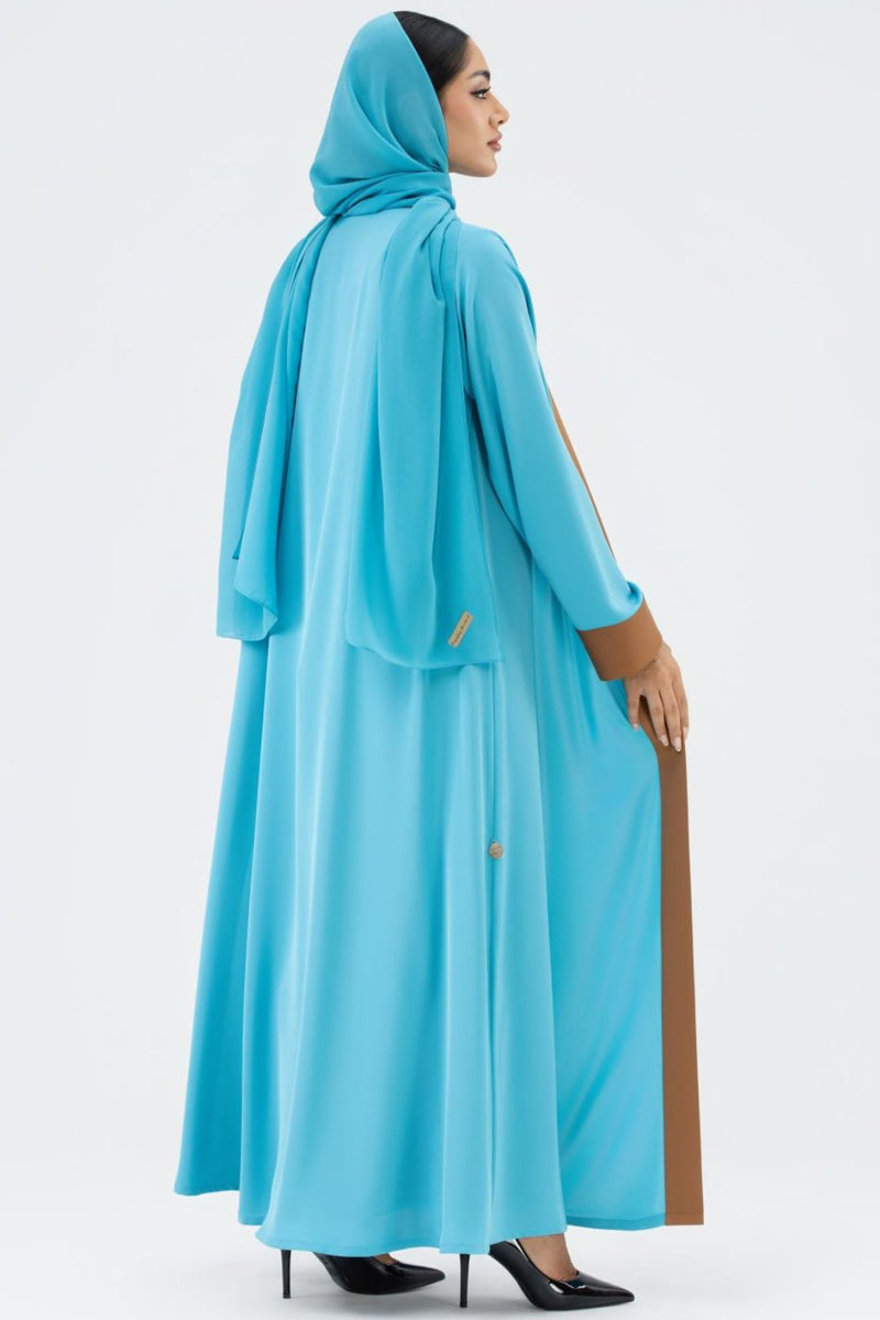 Two-toned Aqua Blue Colored Abaya