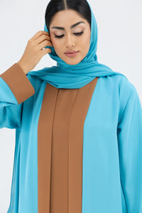 Two-toned Aqua Blue Colored Abaya