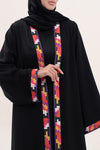 Stylish Vibrant Details Black Abaya