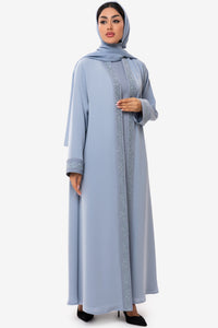 Light blue abaya with Luxury patterns
