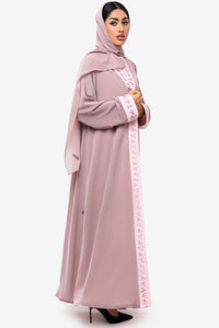 Pink Embroidered abaya