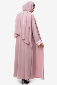 Pink Embroidered abaya