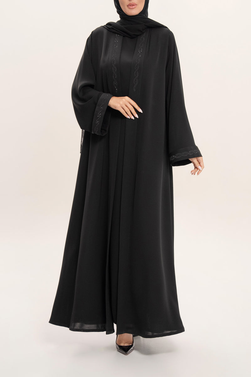 Graceful Black Embroidered Abaya