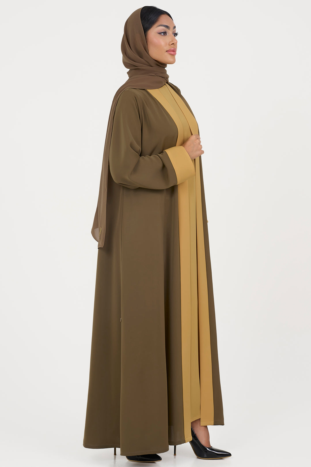 Color Combo Classy Dark Olive Colored Abaya
