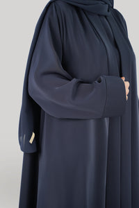 thowby Maitha Abaya close up - Navy Blue Color