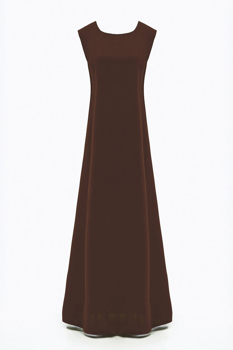 Dark Walnut Brown Under Abaya Dress