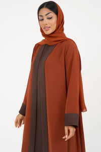Two-toned Elegant Burnt Orange Colored Abaya