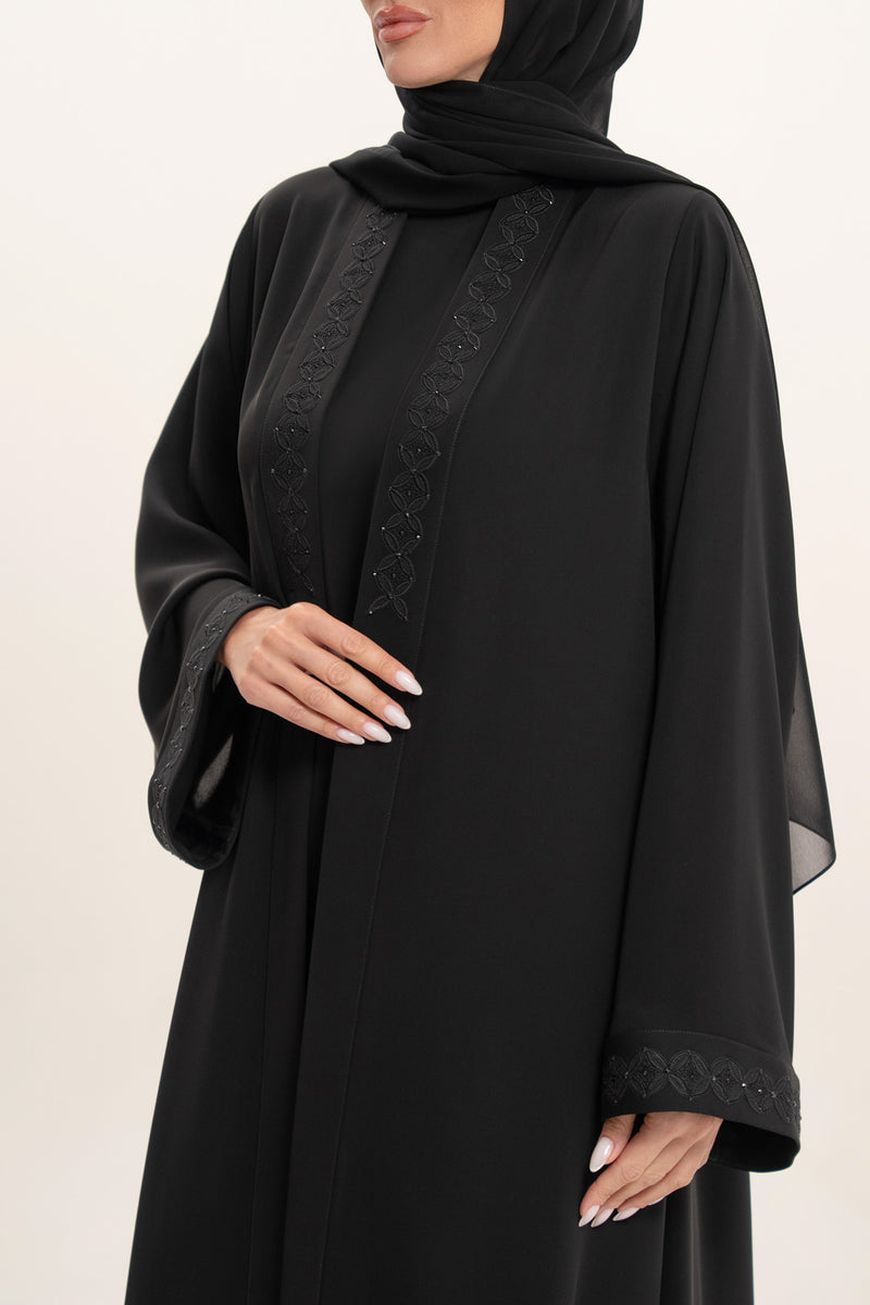 Timeless Black Embroidered Abaya