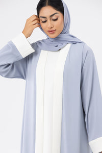 Wrinkled Two-toned Blue Colored Abaya