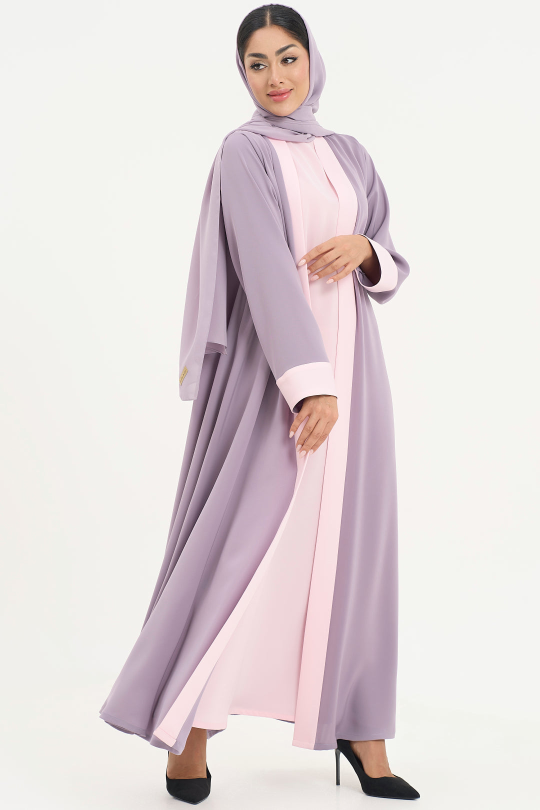 two-toned Muted Mauve Colored Abaya