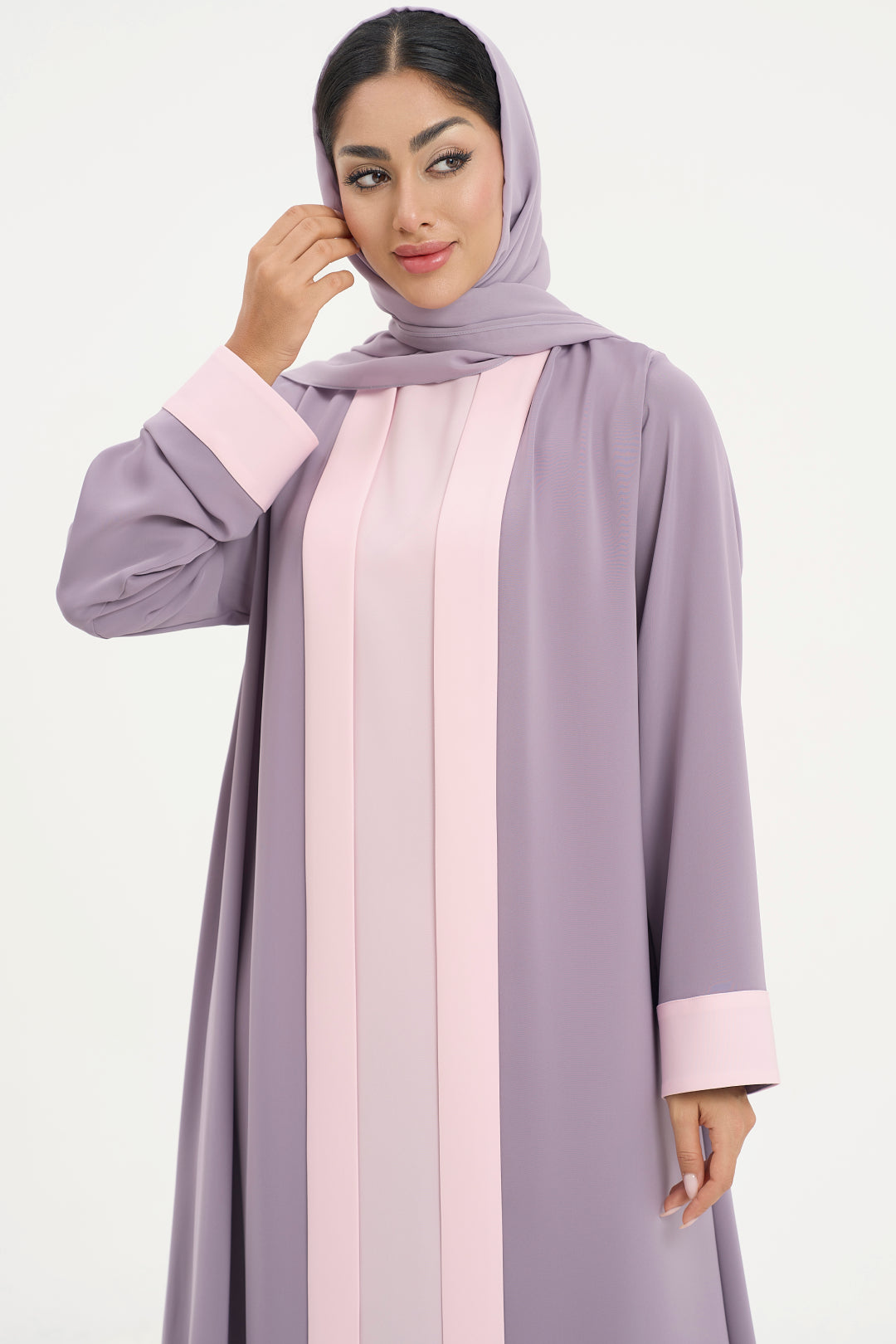 two-toned Muted Mauve Colored Abaya