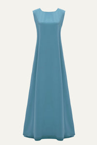 Teal sleeveless under abaya dress