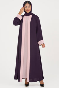 two-toned elegant purple Colored Abaya