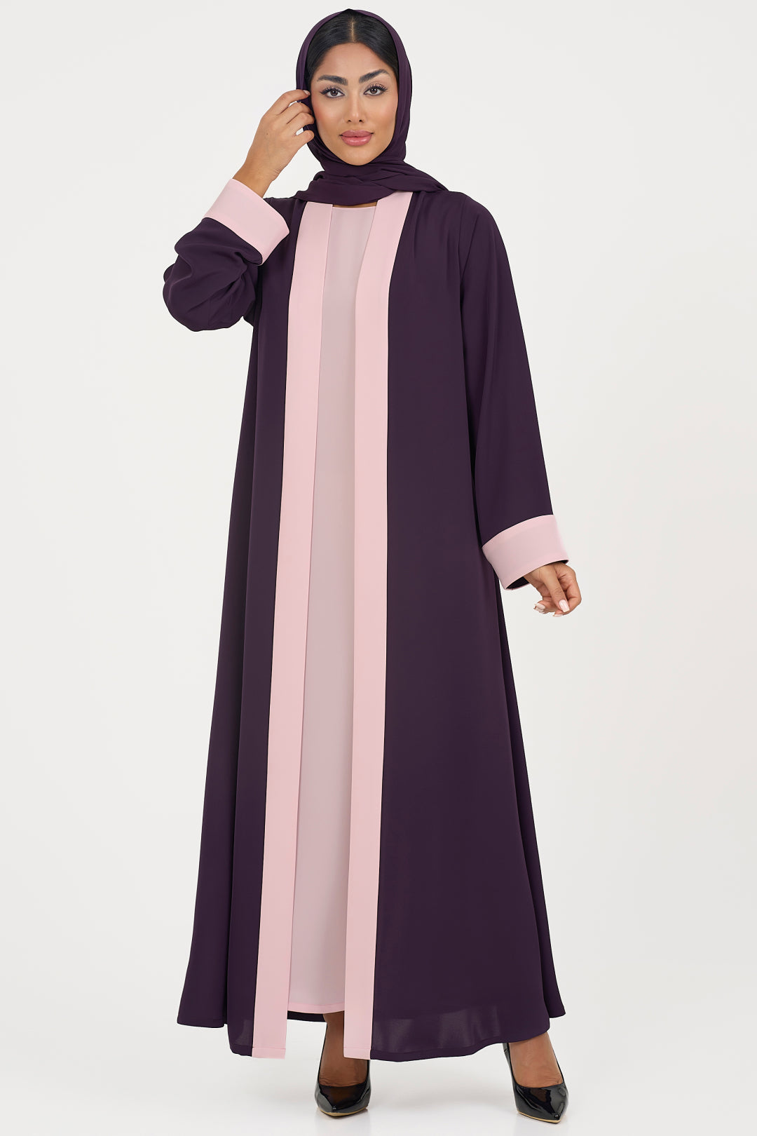 two-toned elegant purple Colored Abaya