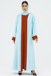 Two-toned Baby Blue Colored Abaya
