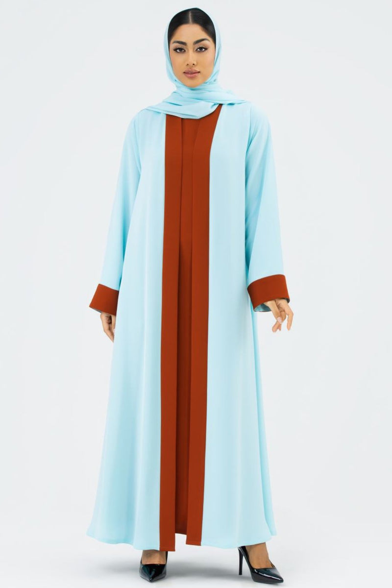 Two-toned Baby Blue Colored Abaya