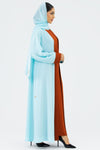 Two-toned Baby Blue Colored Abaya