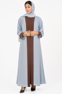 Two-toned Light Blue Colored Abaya
