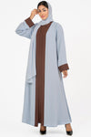 Two-toned Light Blue Colored Abaya