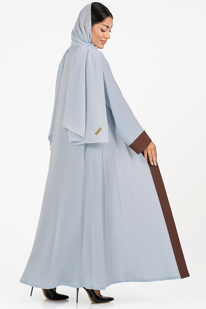 Two-toned Light Blue Colored Abaya